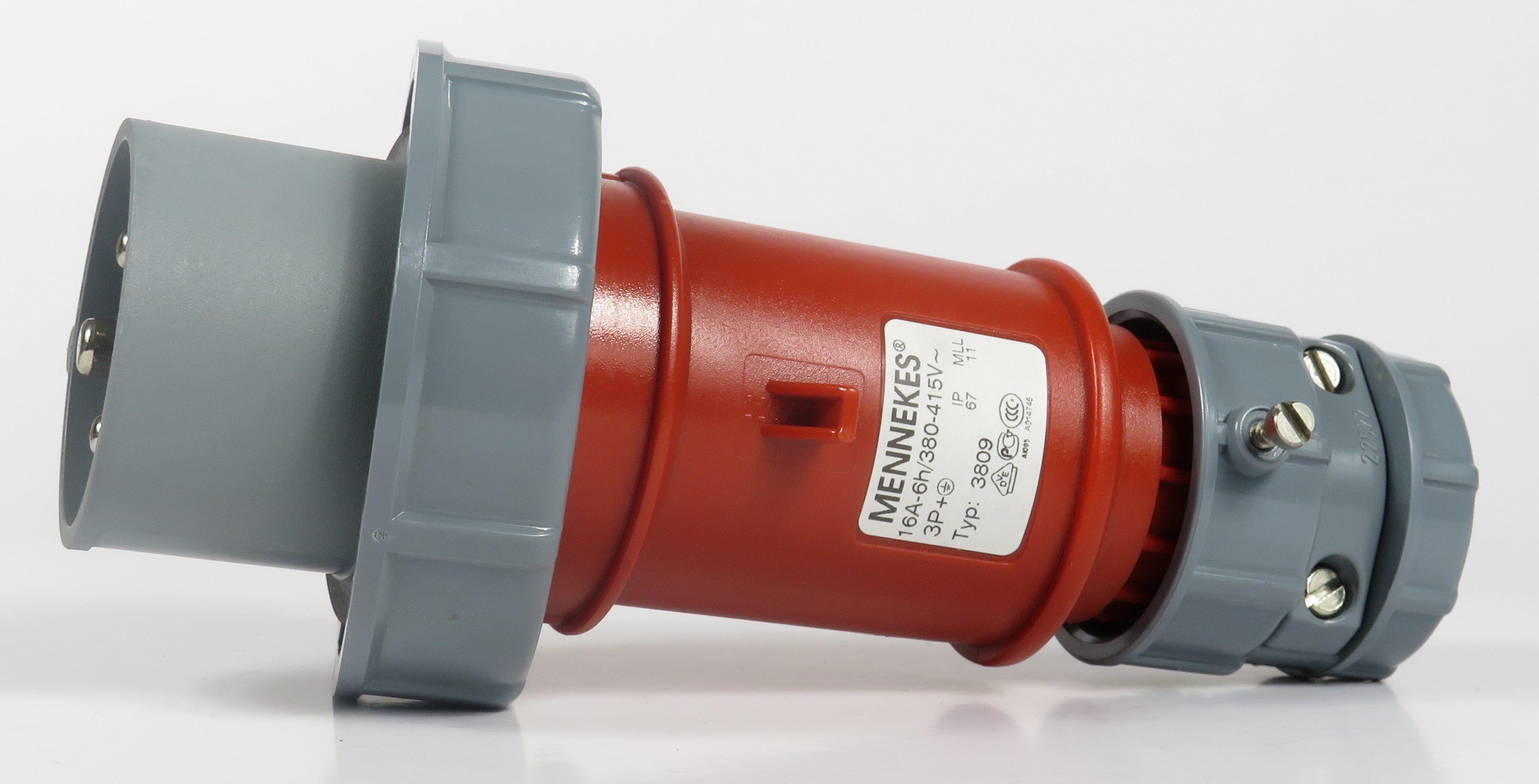 MENNEKES PLUG 3809/ 3830; ATAS KUASA, TERMINAL SKRU, 16A-4P-415V/ 32A-3P-230V, IP67