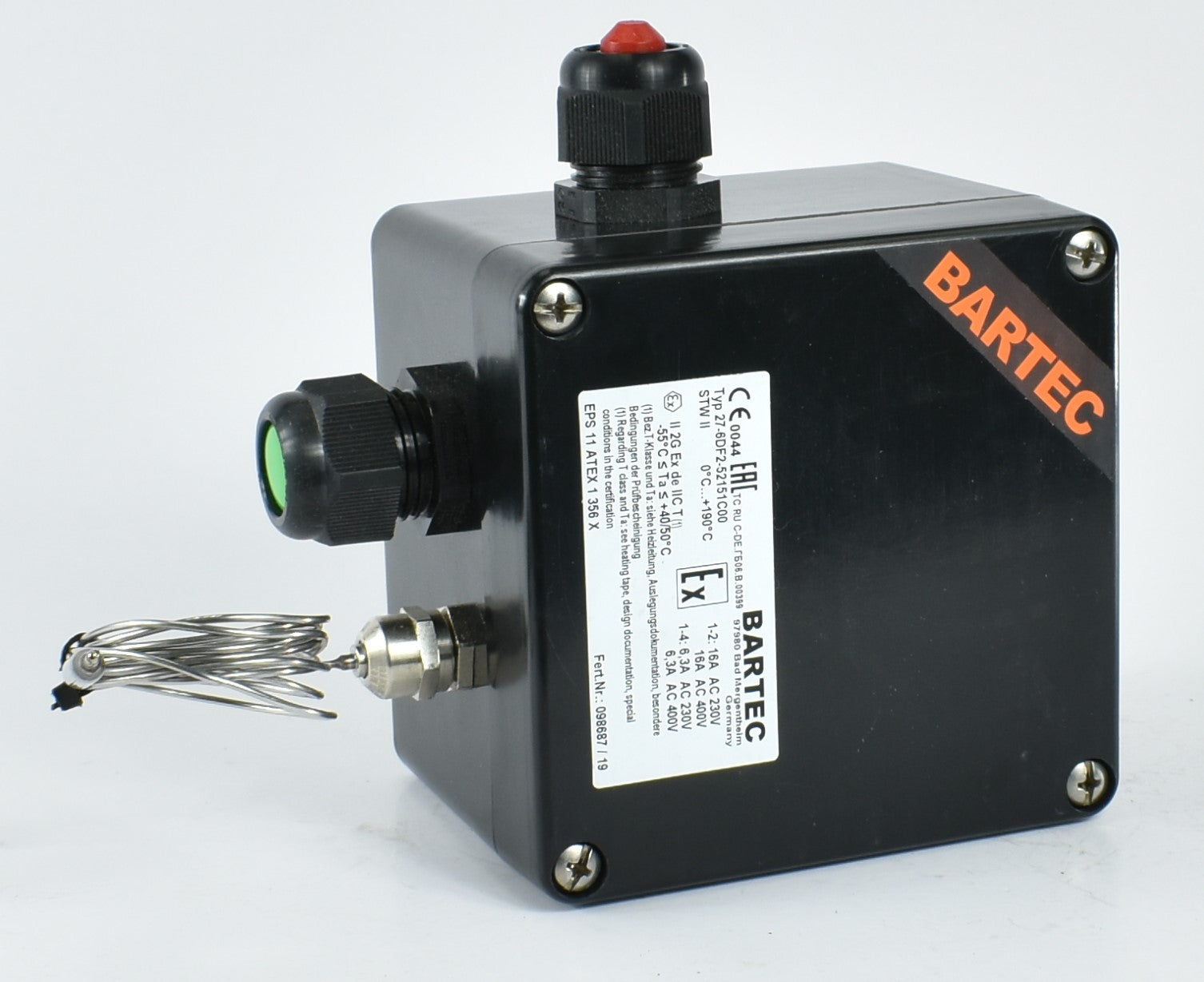 BARTEC CAPILLARY TUBE THERMOSTAT 16A, STW II