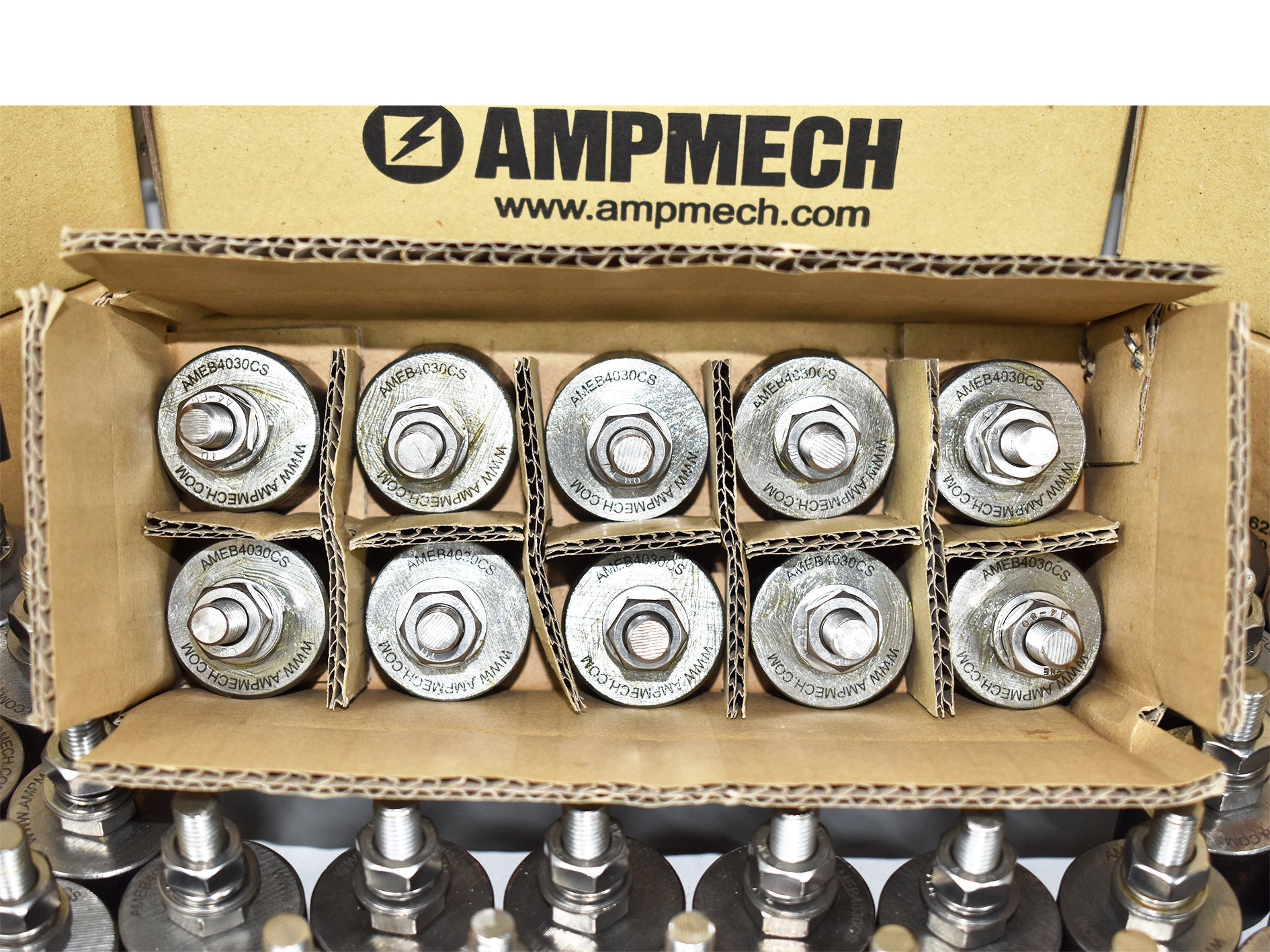 AMEB EARTHING BOSS, CARBON STEEL/ STAINLESS STEEL, 30MM x 40MMø (10SETS)