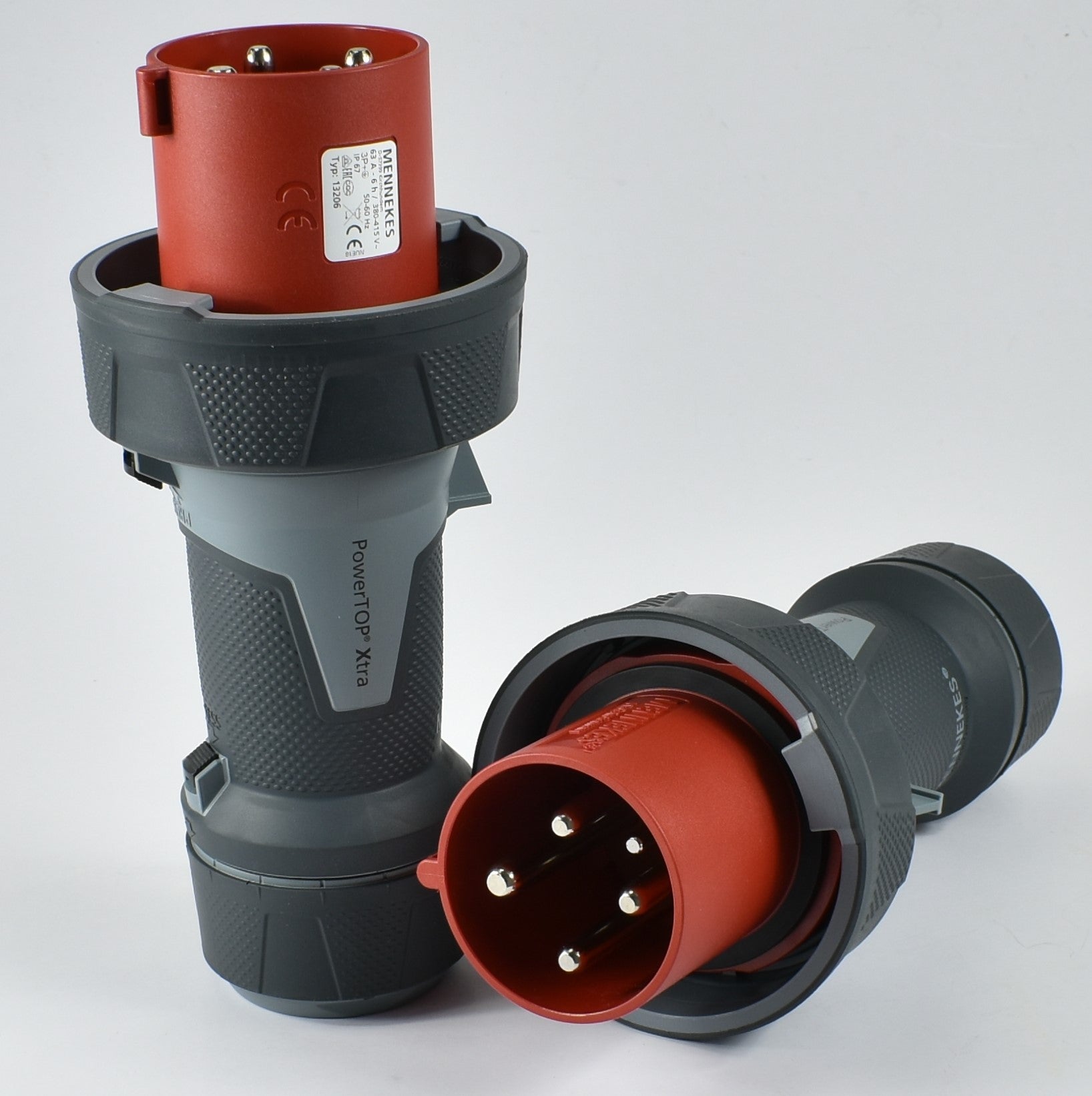 曼尼克斯插头 13206;顶部电源 XTRA,63A-4P-415V,IP67