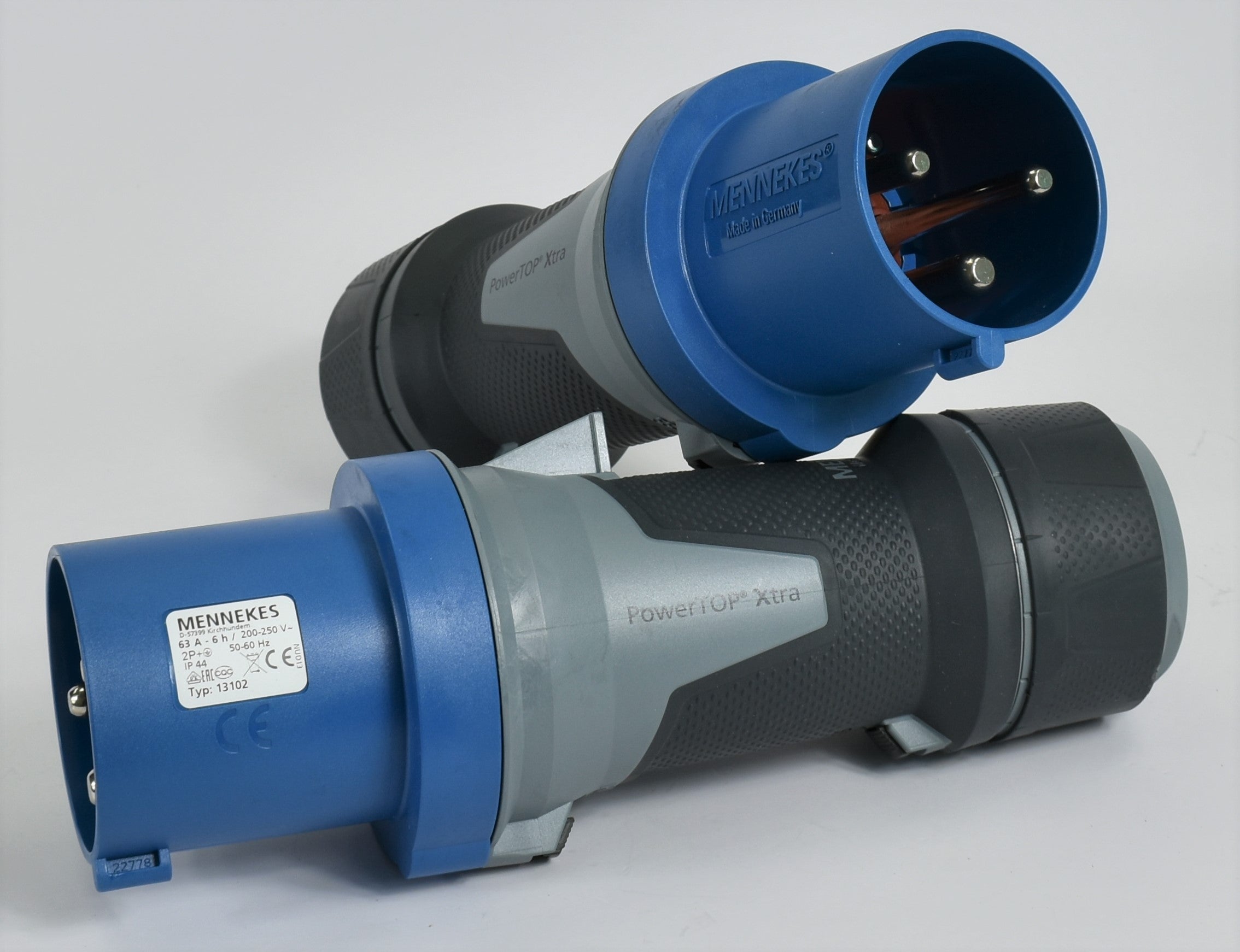 Mennekes 插头 13102/ 13105/ 13106,POWER TOP XTRA,63A-3P-230V/ 63A-4P-230V/ 63A-4P-415V,IP44