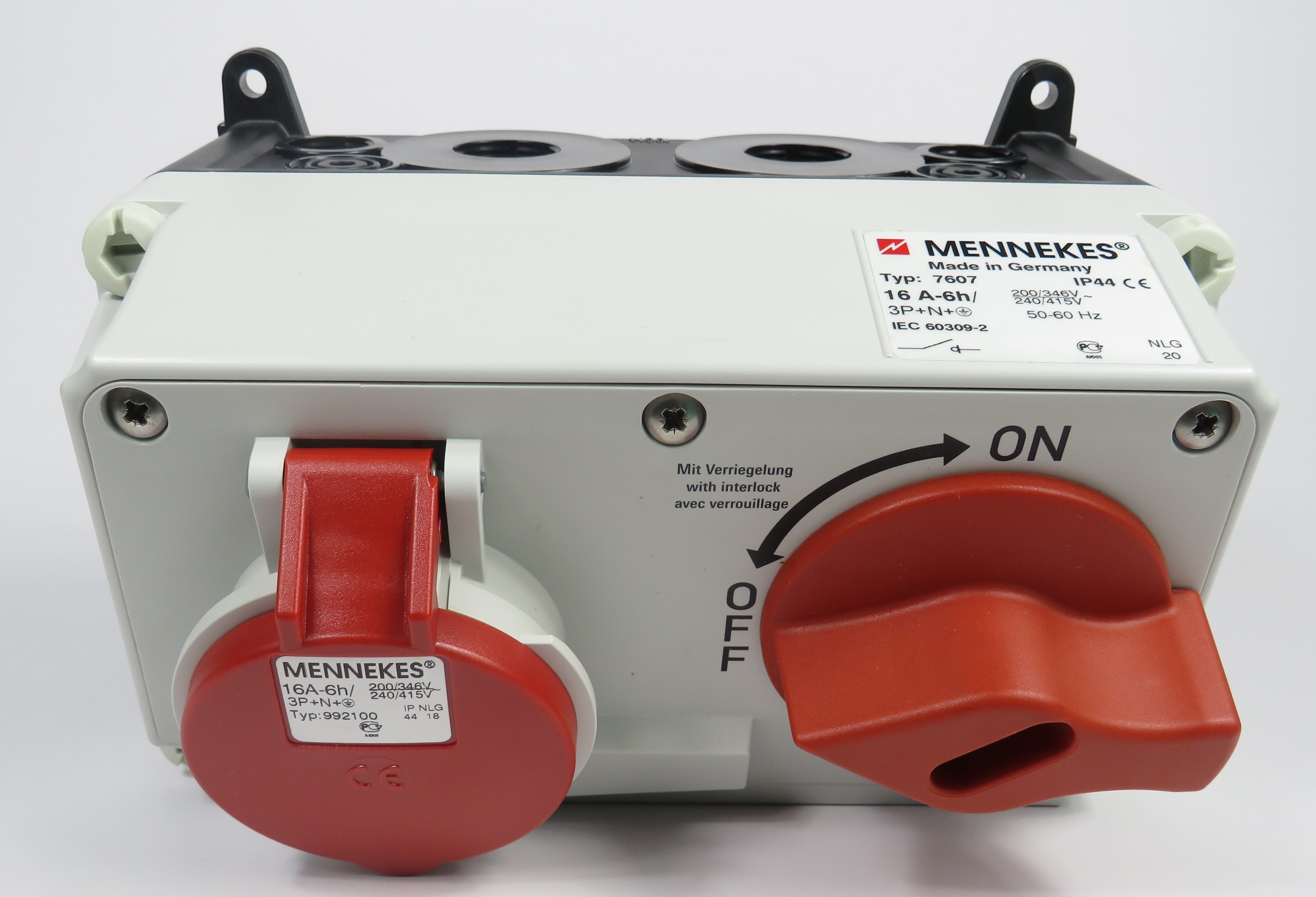 MENNEKES RECEPTACLE 7607/ 7634; BERTUIS, TERMINAL SKRU, 16A-5P-415V, IP44 / 32A-4P-415V, IP67