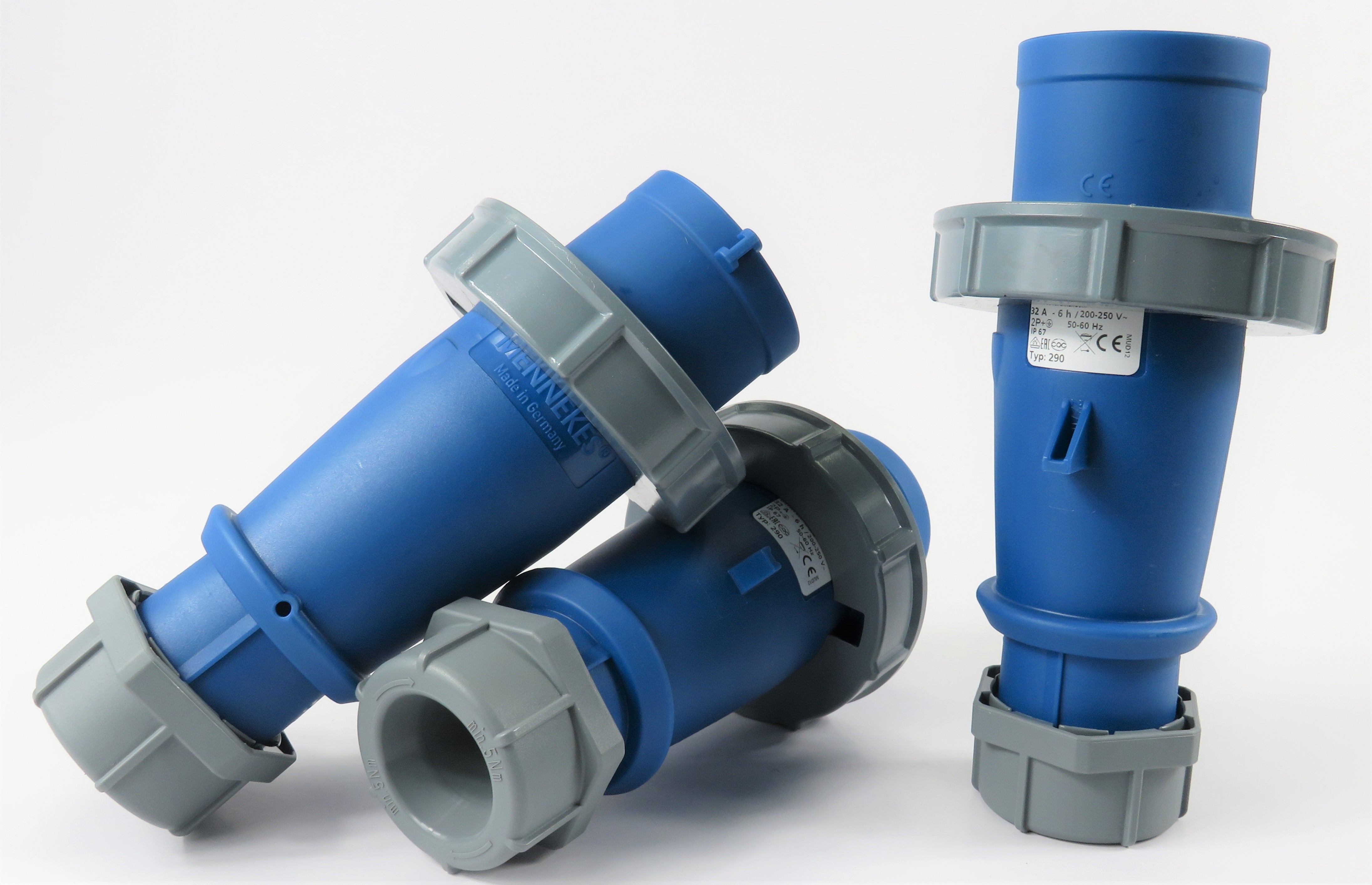 曼奈克斯 278/ 290/ 300 插头,16A-3P-230V/ 32A-3P-230V / 32A-5P-415V,IP67