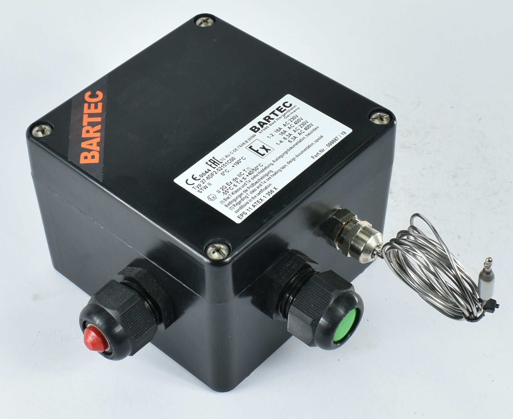 BARTEC CAPILLARY TUBE THERMOSTAT 16A, STW II