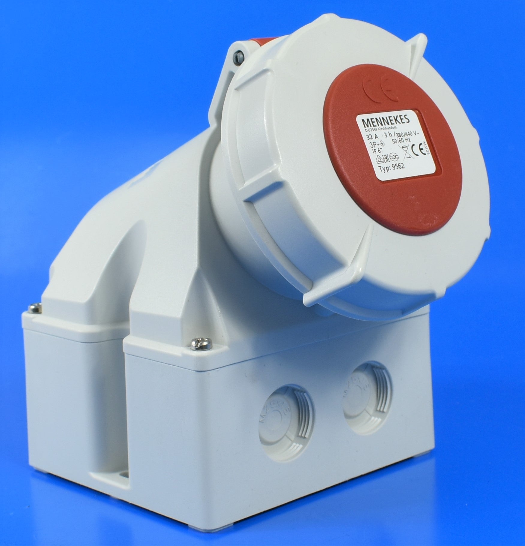 SOKET RECEPTACLE MENNEKES 9562, LENGAN DI DINDING, 32A-4P-440V, IP67