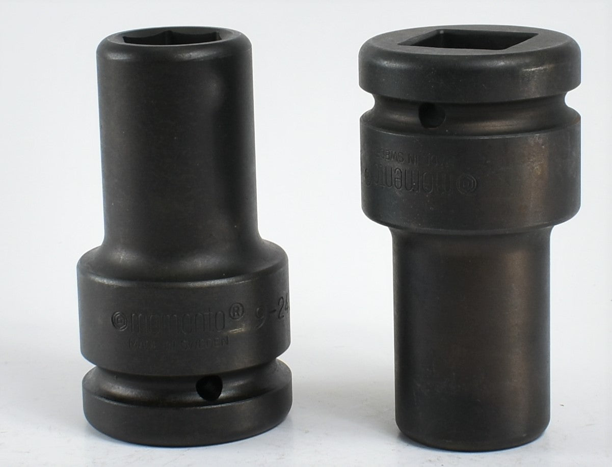 MOMENTO 冲击套筒,9-24L、9-27=1 1/16L、9-30=1 3/16L、9-32L、9-33L 至 9-46=1 13/16L,内螺纹方形 1"