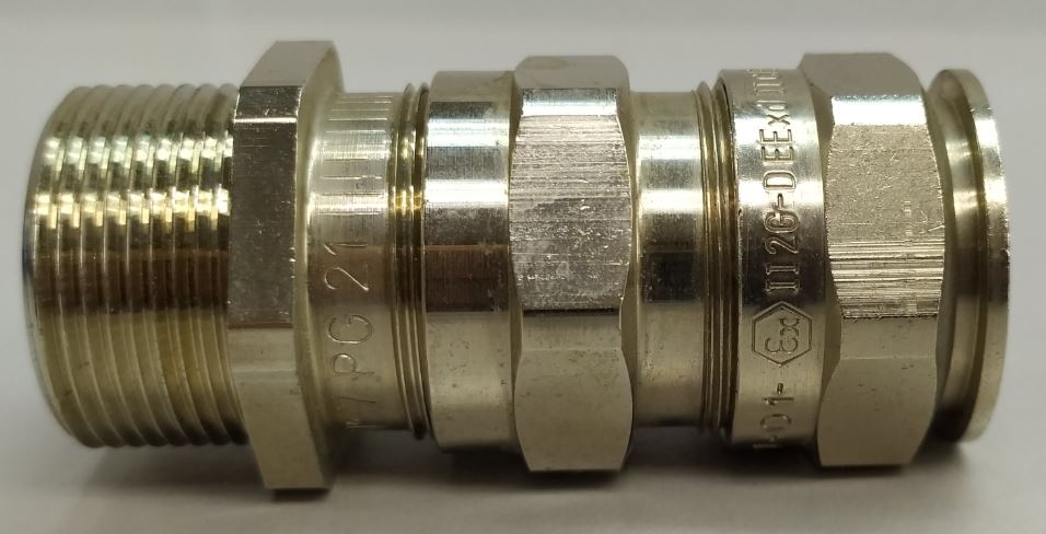 EATON /CAPRI EXD, EXE CABLE GLAND (UNIVERSAL), ADE4F, M20, M25, M32, M40, M63, NICKEL PLATED BRASS