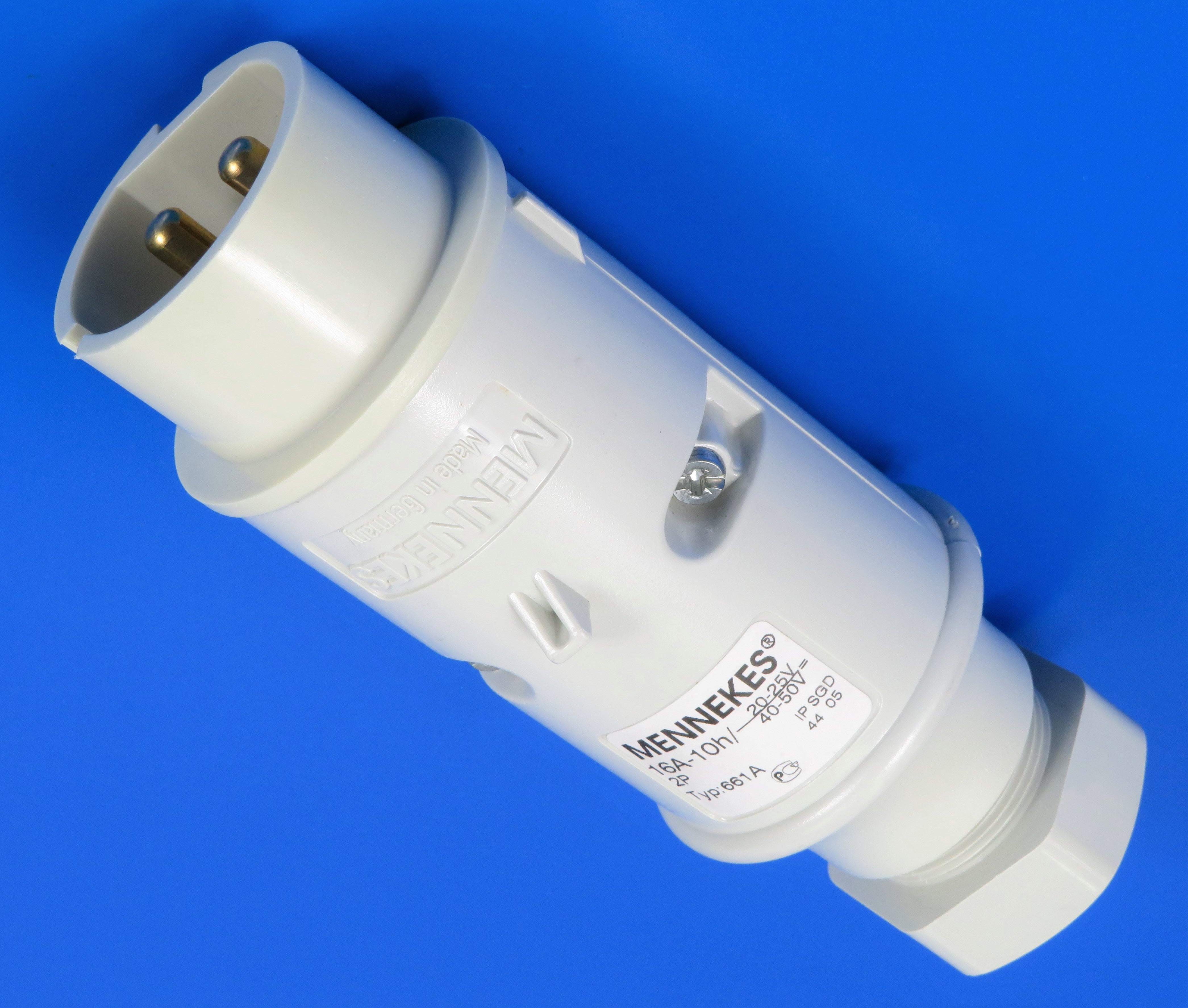 MENNEKES PLUG 661/ 662/ 663; SCREW TERMINALS, 16A-2P,20-25/40-50VDC/ 16A-3P,20-25V/ 16A-3P,50V, IP44