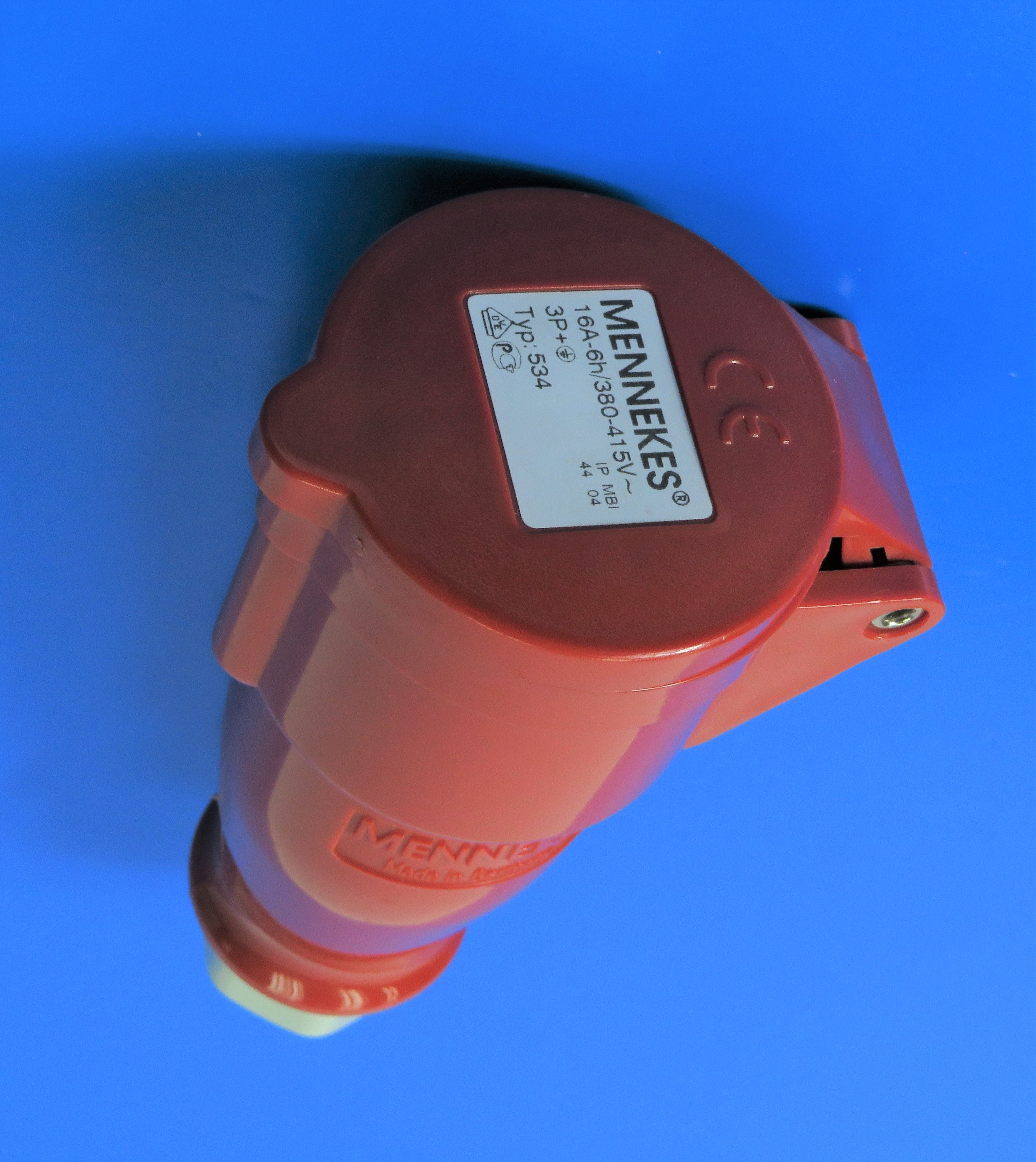 MENNEKES CONNECTOR 534/ 536/ 538; 16A-4P-415V/ 32A-3P-230V/ 32A-5P-415V, IP44