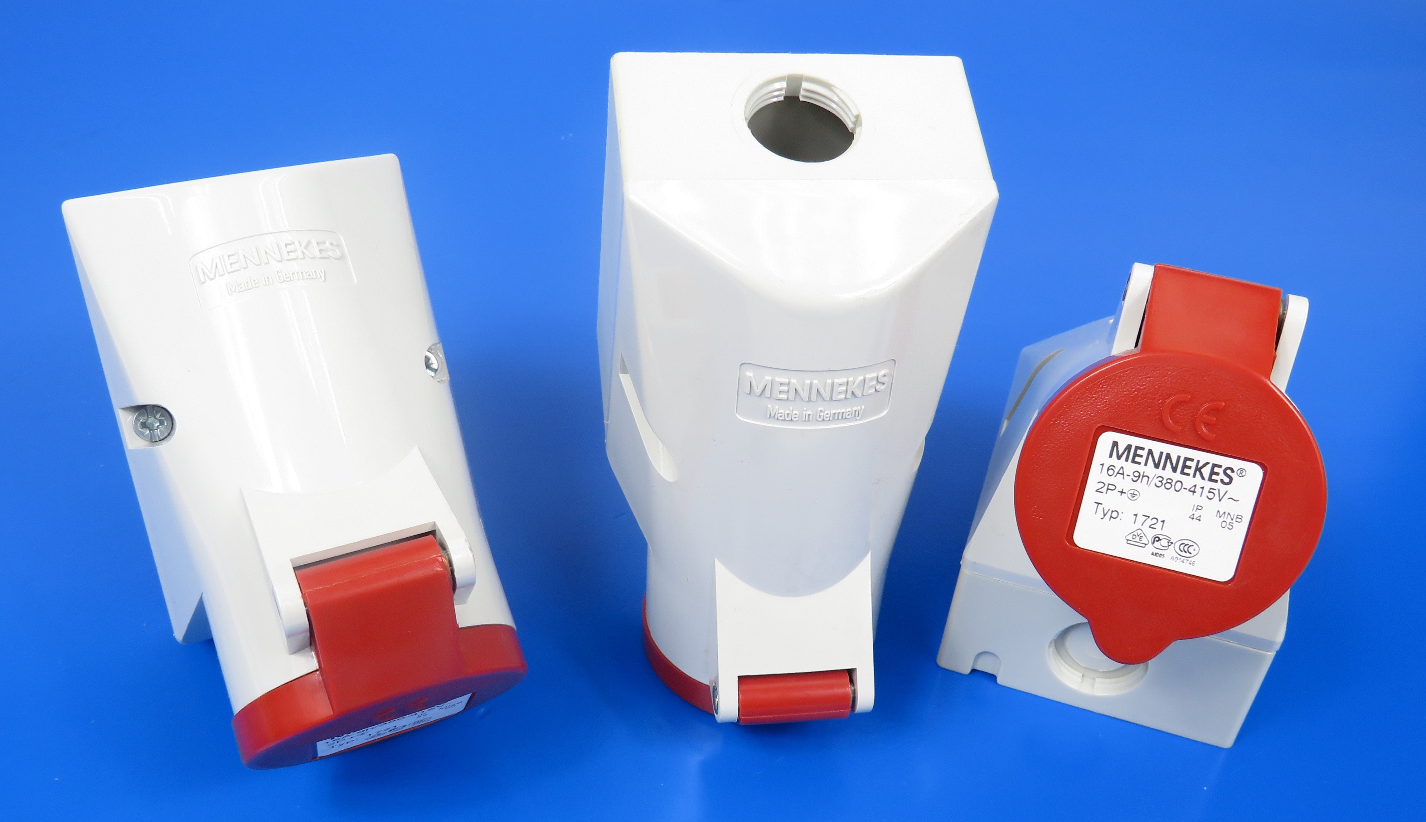 MENNEKES RECEPTACLE 1721, LENGAN DI DINDING, TANPA SKRU, 16A-3P-415V, IP44