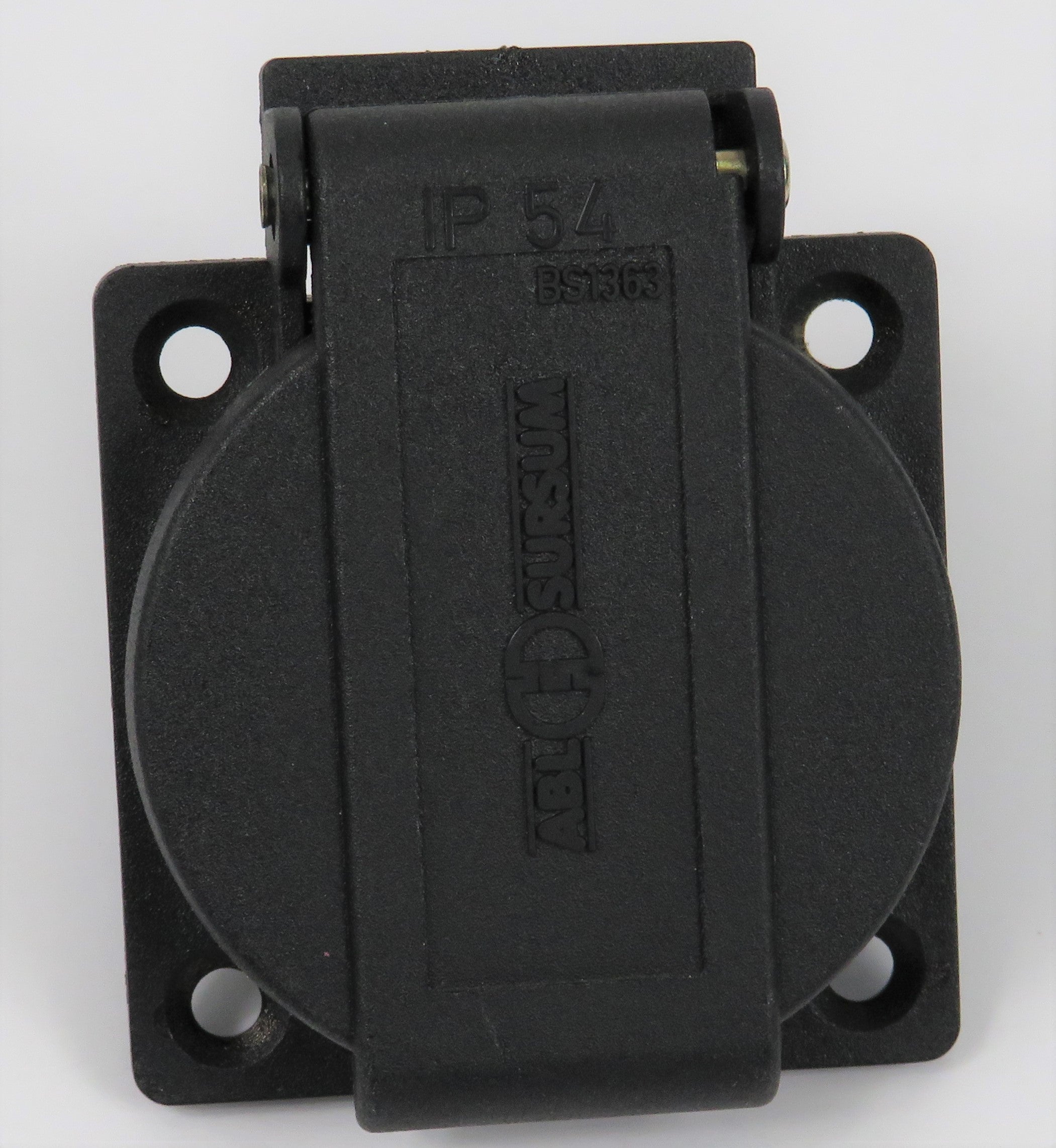 Mennekes 插座 10713/ 10718 黑色；面板安装，螺钉端子，13A-3P-230V，IP44