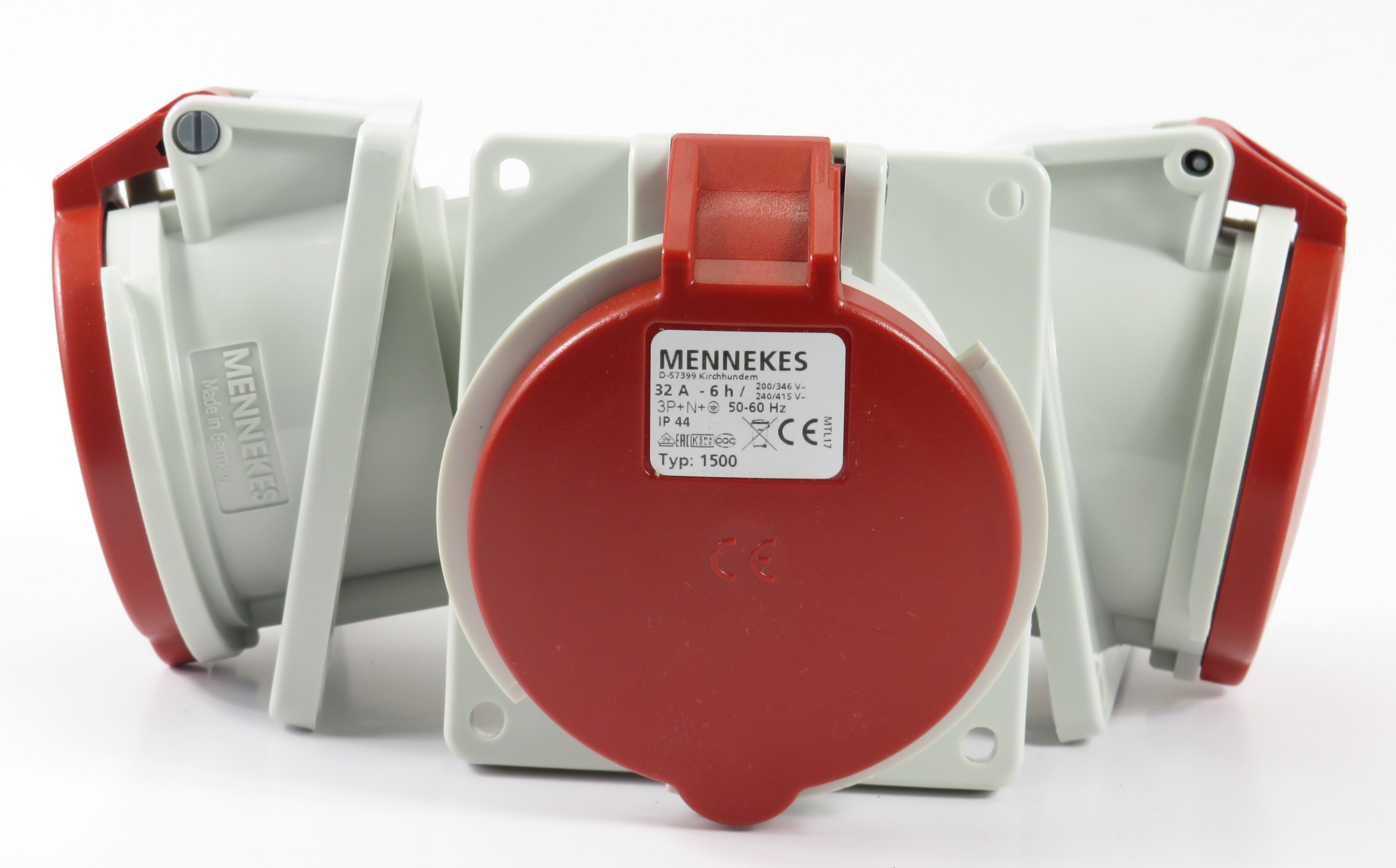 Mennekes 插座 1500 插座；面板安装，32A-5P-415V，IP44