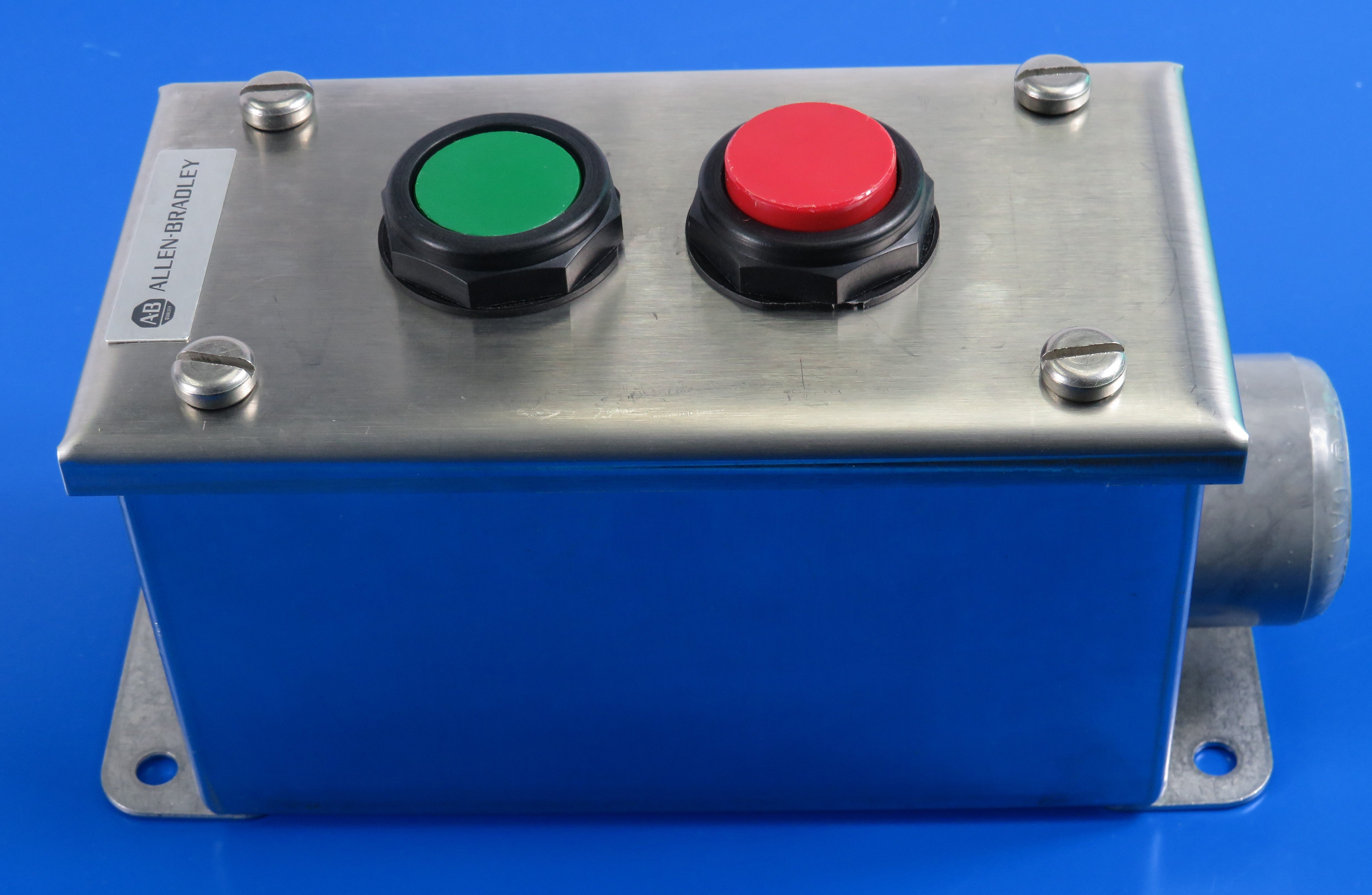 ALLEN BRADLEY PUSH BUTTON, PILOT LIGHT, SWITCH & SS ENCLOSURE