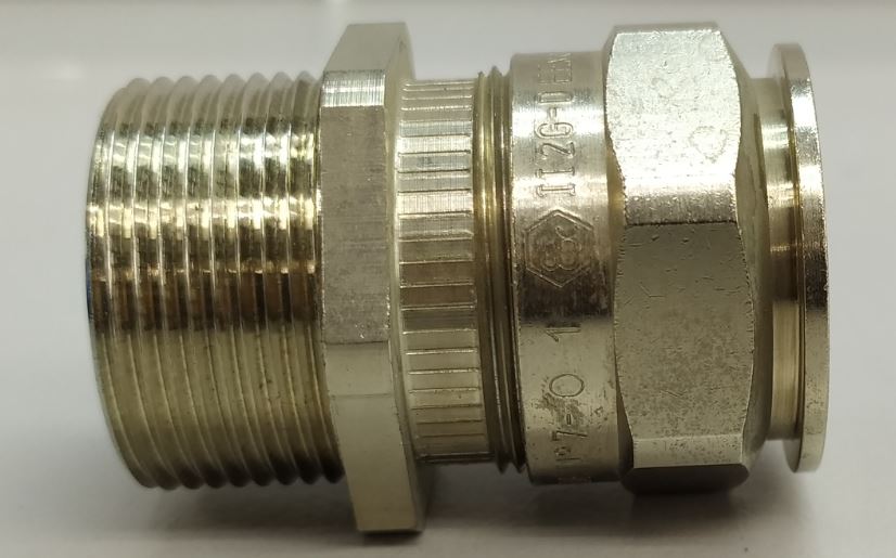 EATON /CAPRI EXD，EX 电缆接头，ADE1F2，M20/M25/M32/M40，镀镍黄铜，用于非铠装电缆