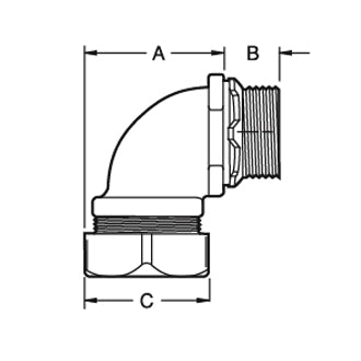 CROUSE-HINDS/ EATON NEC EX 非绝缘，90° LT5090 (1/2")，直式 LT75 (3/4")