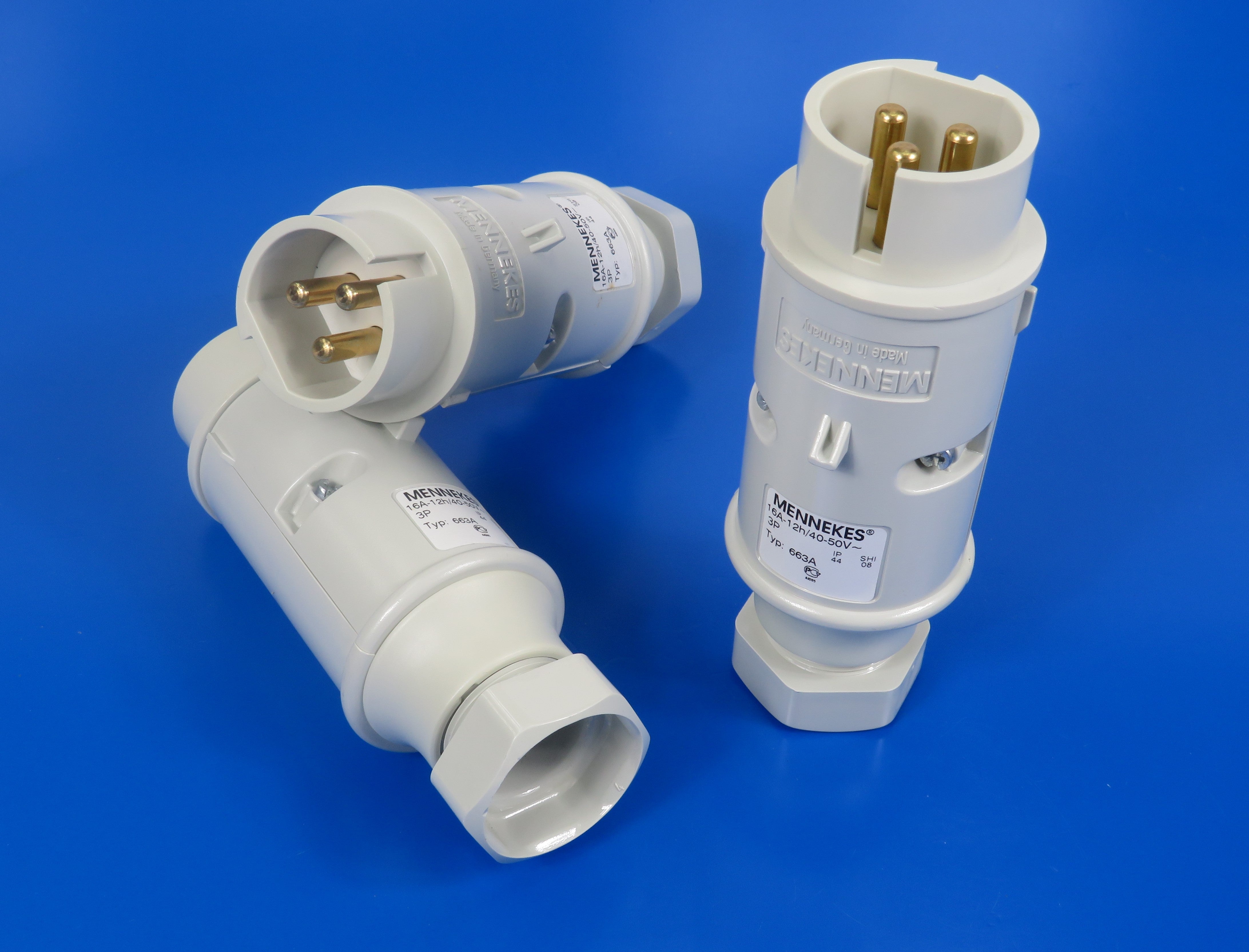 曼尼克斯插头 661/ 662/ 663；螺丝端子，16A-2P，20-25/40-50VDC/ 16A-3P，20-25V/ 16A-3P，50V，IP44