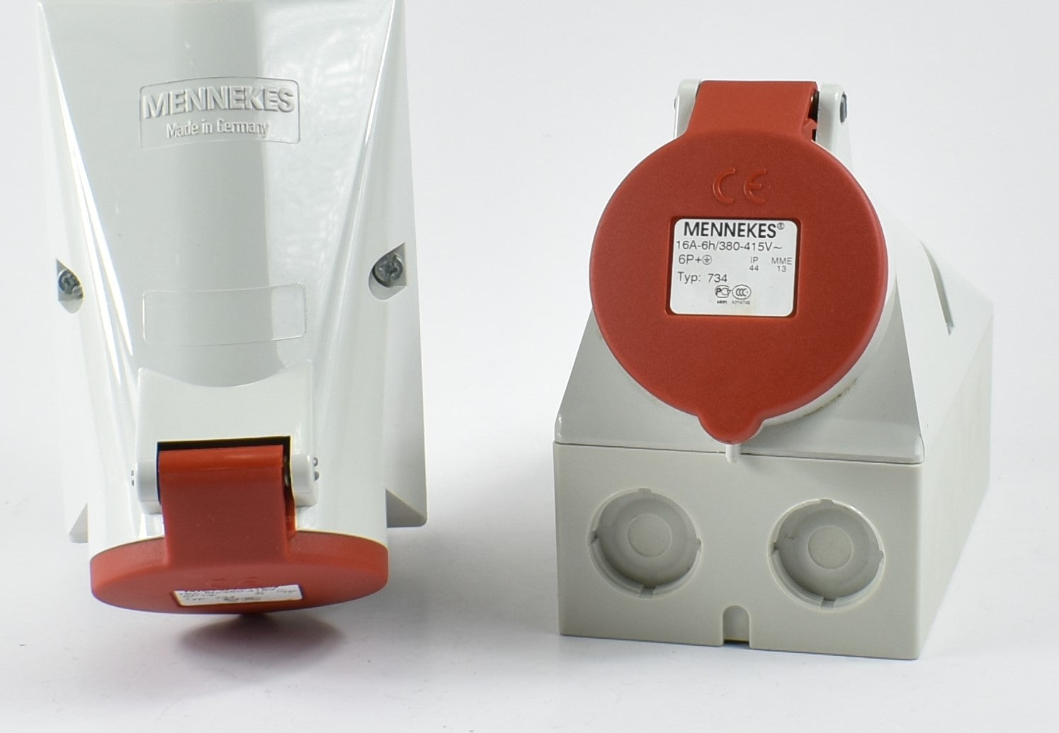 曼奈克斯插座 734；壁挂式，螺丝端子，16A-7P-415V，IP44