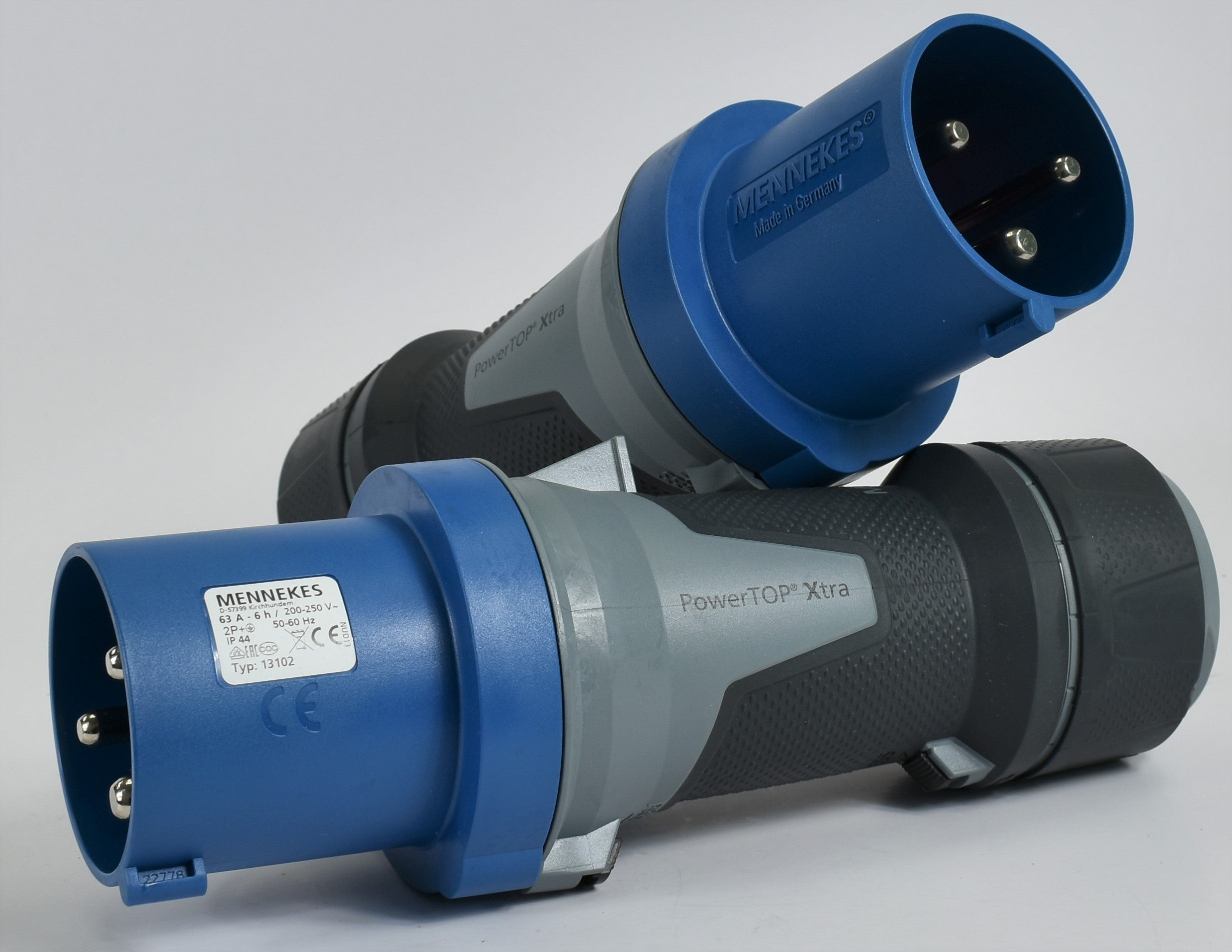 Mennekes 插头 13102/ 13105/ 13106，POWER TOP XTRA，63A-3P-230V/ 63A-4P-230V/ 63A-4P-415V，IP44