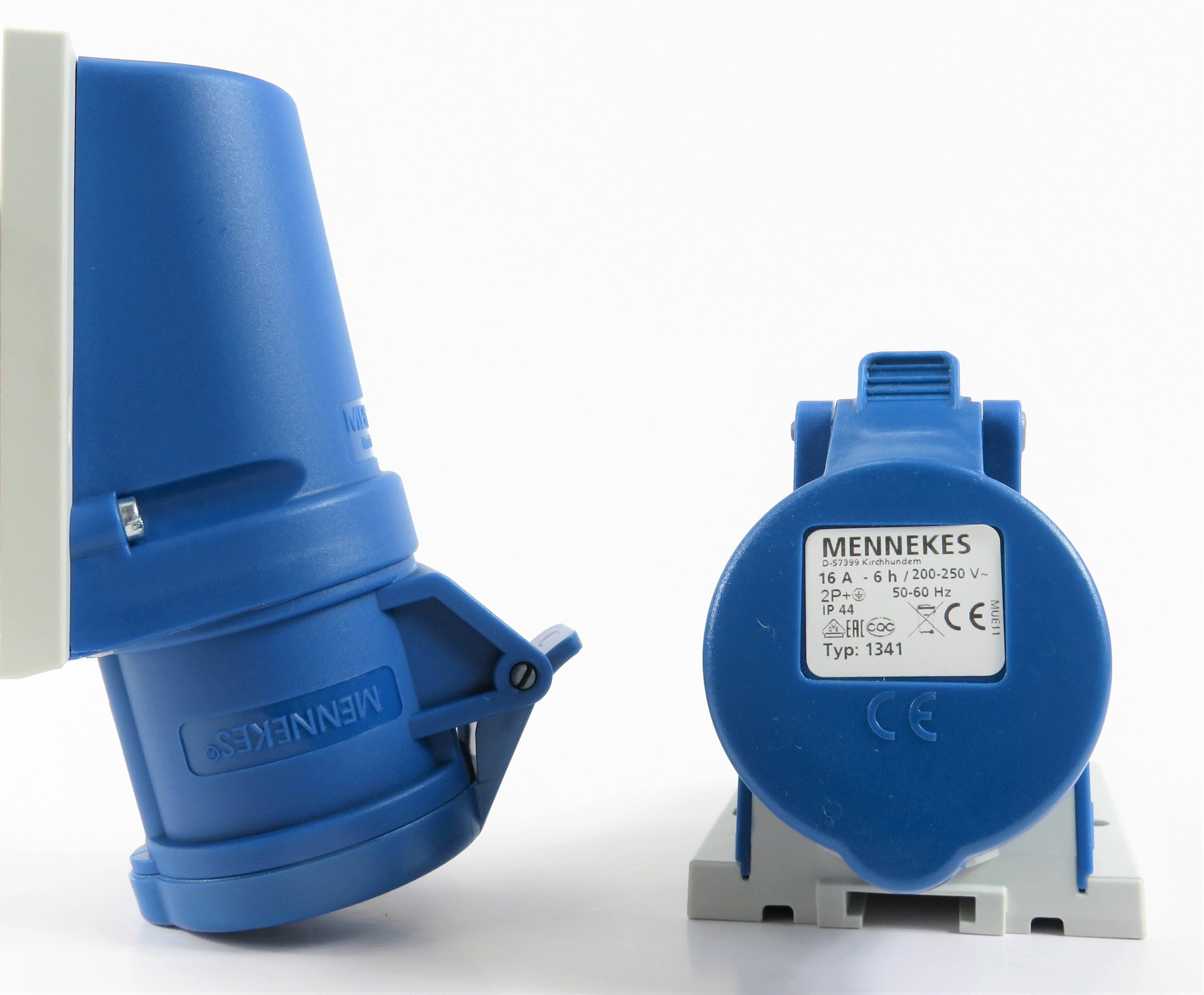 带 TwinContact 的 Mennekes 插座 1341；壁挂式，16A-3P-230V，IP44