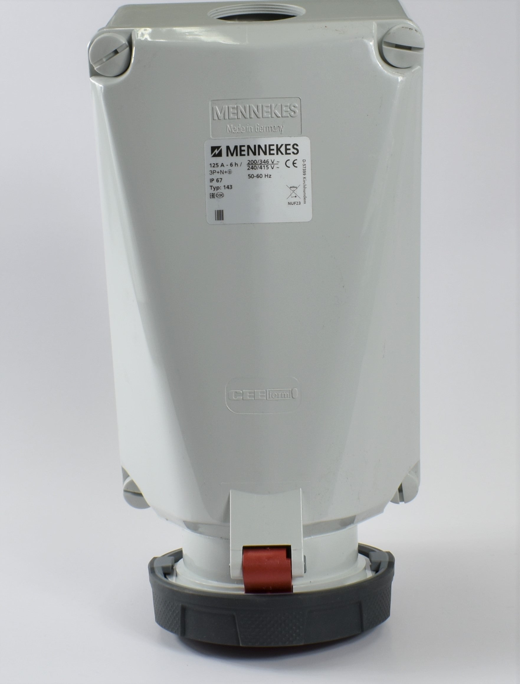 Mennekes 插座 136/ 139/ 143，插座；壁挂式，63A-5P-415V/125A-4P-415V/125A-5P-415V，IP67
