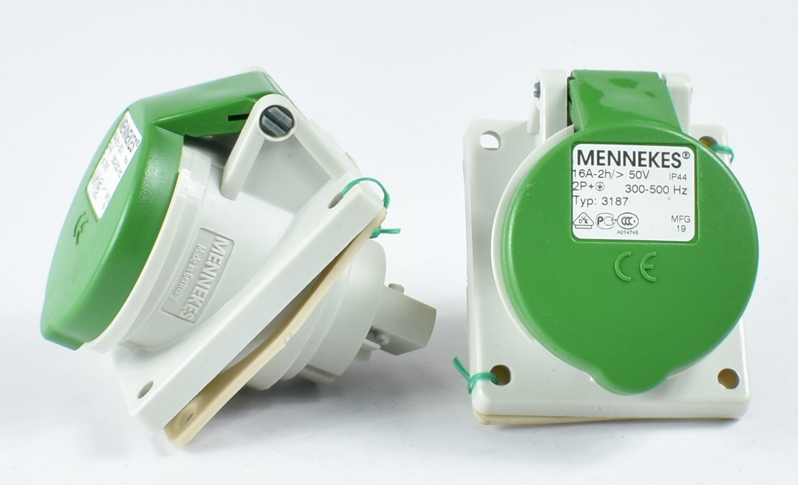 MENNEKES RECEPTACLE 2855/ 3187/ 3190, TERMINAL SKRU, 16A,2P, 40-50V/ 16A,3P,50-500V/ 16A-5P,50-500V , IP44