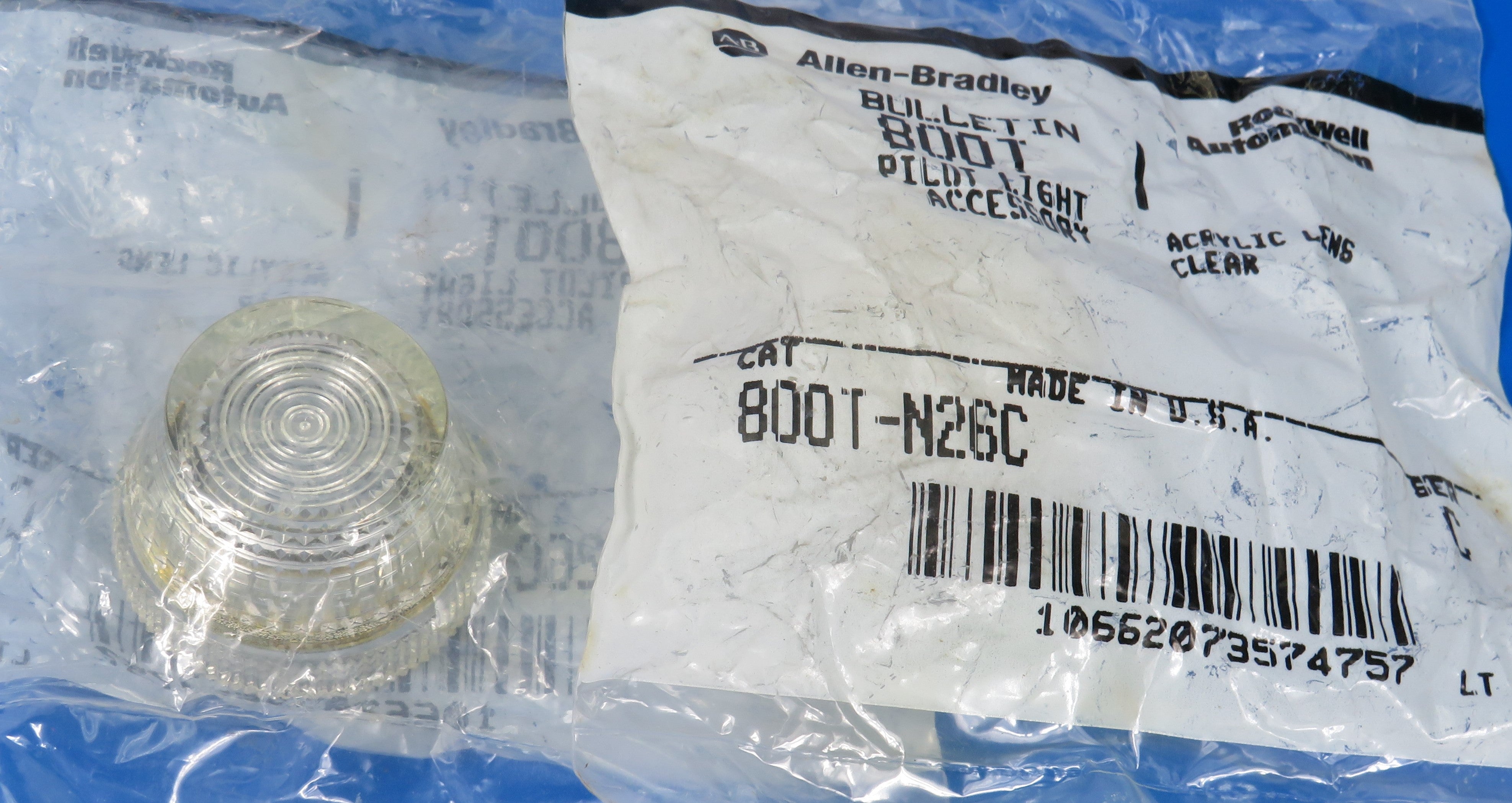 ALLEN BRADLEY PILOT LIGHT CAP AB#800T-N26A/ N26B / N26C