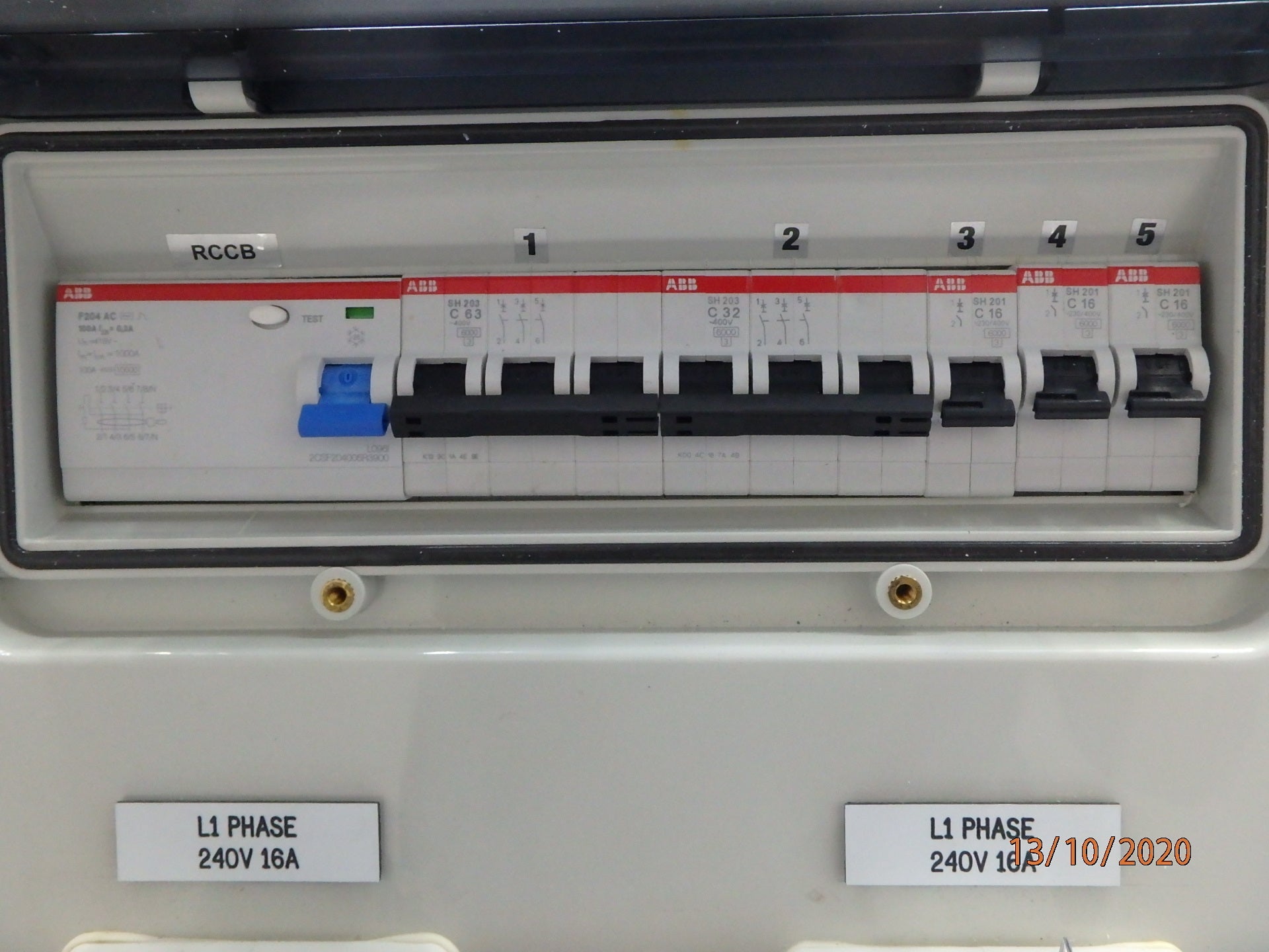 AMIX MULTI DISTRIBUTION BOX, IP66, RCCB/ABB MCB/ MENNEKES SOCKET/TERMINAL BLOCK/63A3P/32A3P/16A1P/M40 CABLE ENTRY